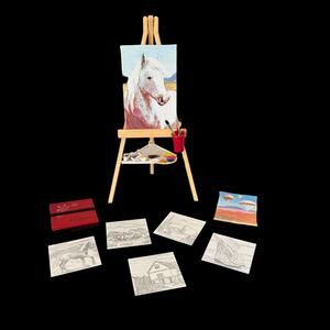 American Girl Doll Saige's Painting Set Art Easel (Read)
